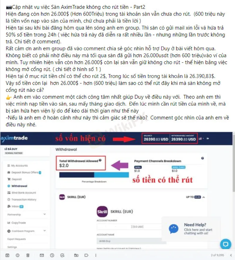 Thực hư câu chuyện một Trader không thể rút 100 nghìn USD từ sàn AximTrade - WikiFX Cảnh báo lừa đảo