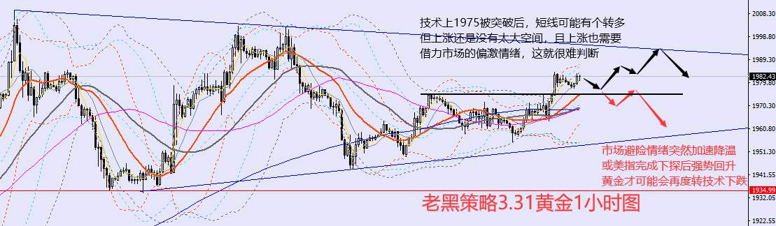老黑策略：3.31外汇、黄金、原油分析策略