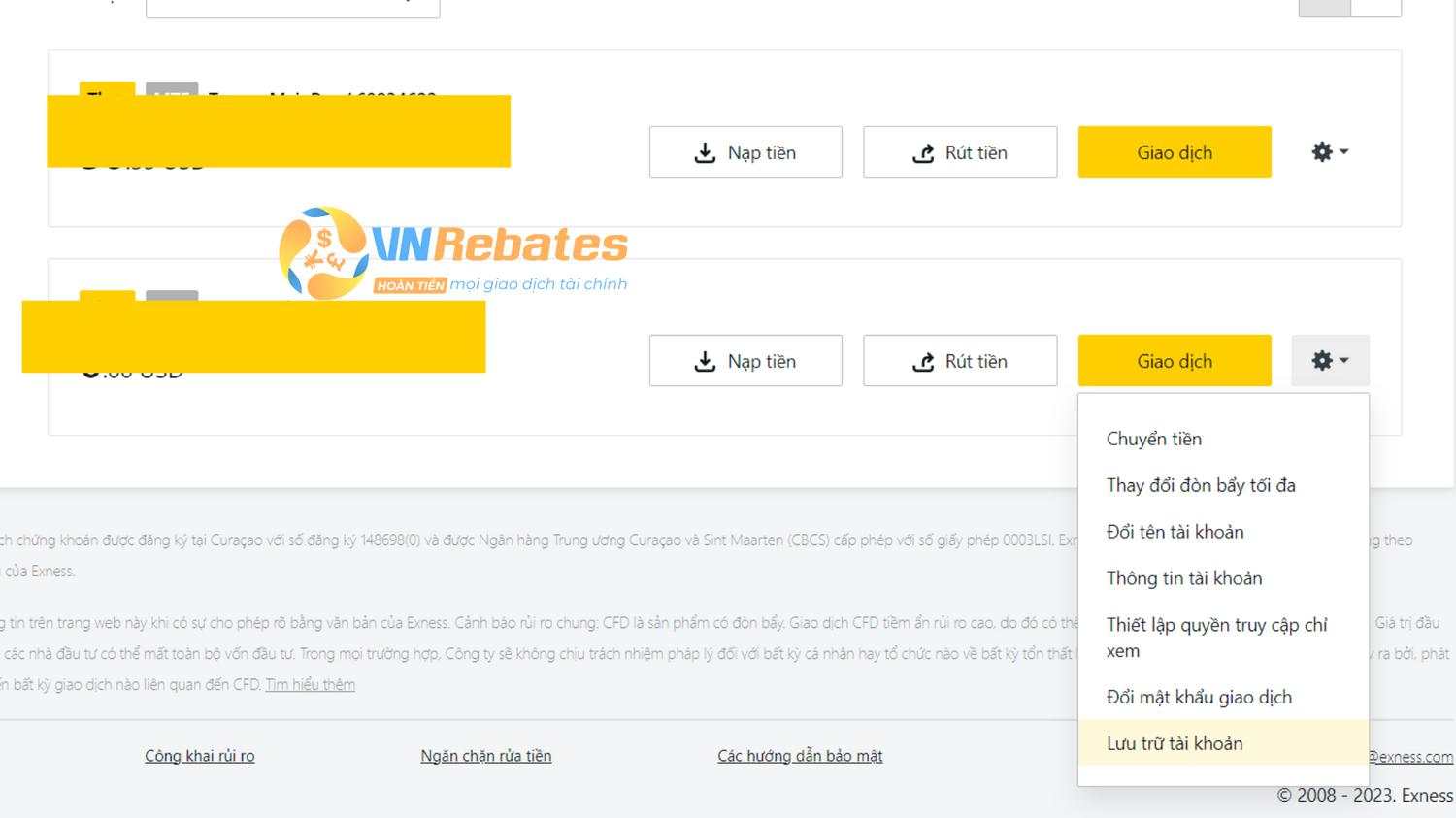 Các bước xóa tài khoản Exness chi tiết A-Z 2023