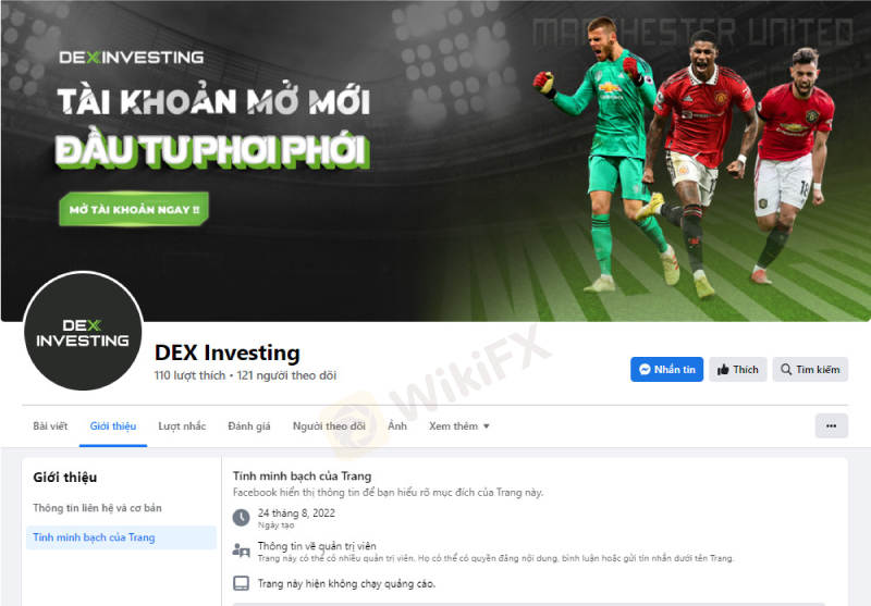 Sàn Dex Investing xuất hiện nhiều dấu hiệu Scam đáng ngờ - WikiFX Cảnh báo lừa đảo