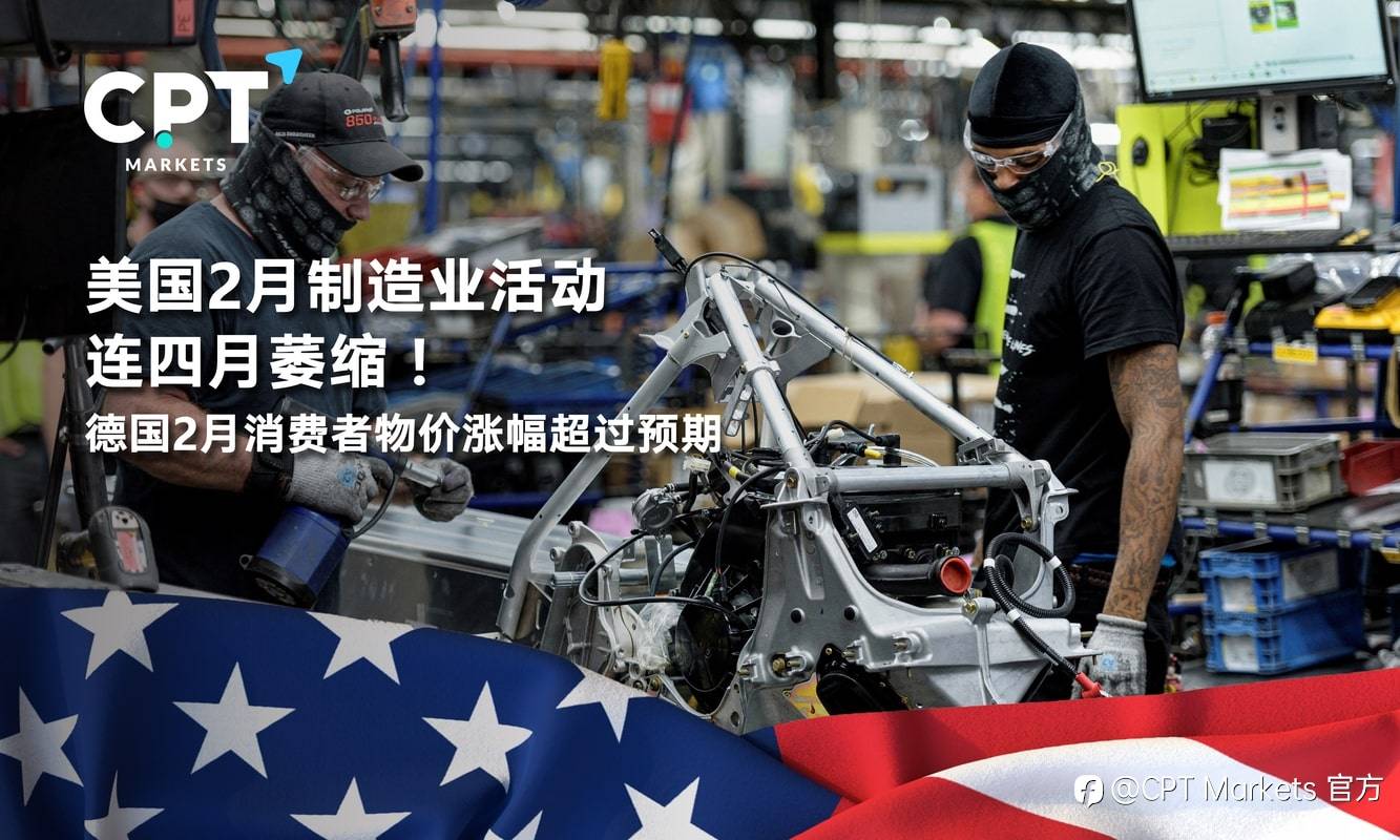 CPT Markets：美国2月制造业活动连四月萎缩！德国2月消费者物价涨幅超过预期