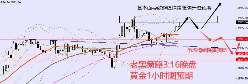 老黑策略：3.16晚盘外汇、黄金、原油分析策略
