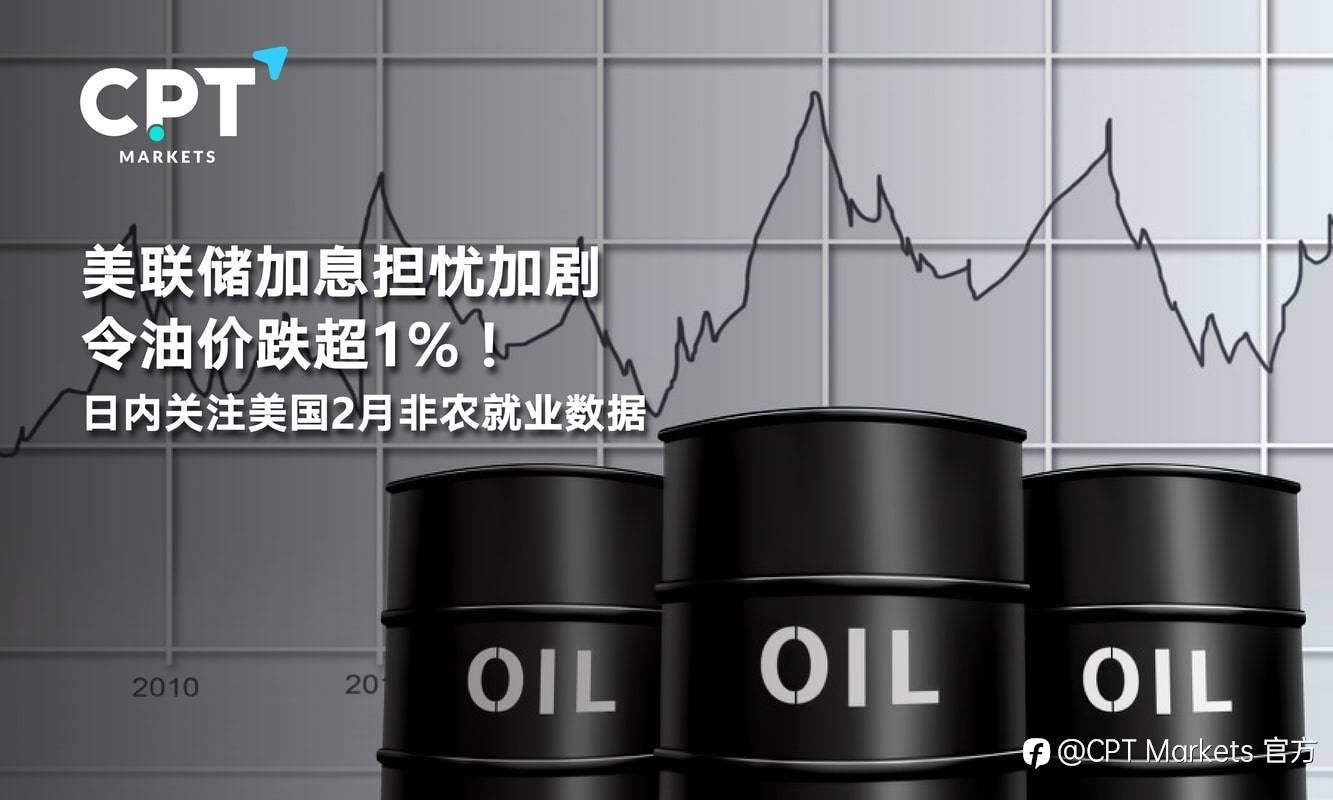 CPT Markets：美联储加息担忧加剧令油价跌超1%！日内关注美国2月非农就业数据