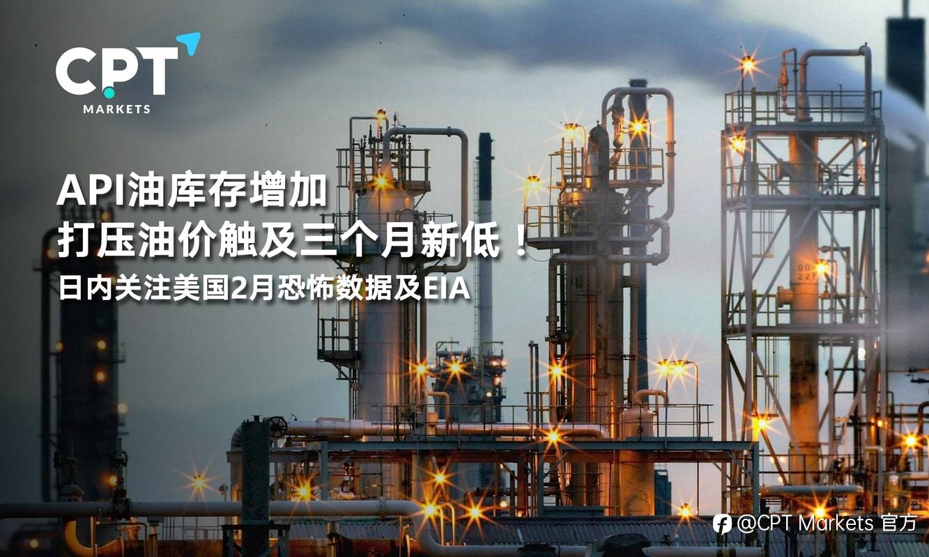 CPT Markets：API油库存增加打压油价触及三个月新低！日内关注美国2月恐怖数据及EIA