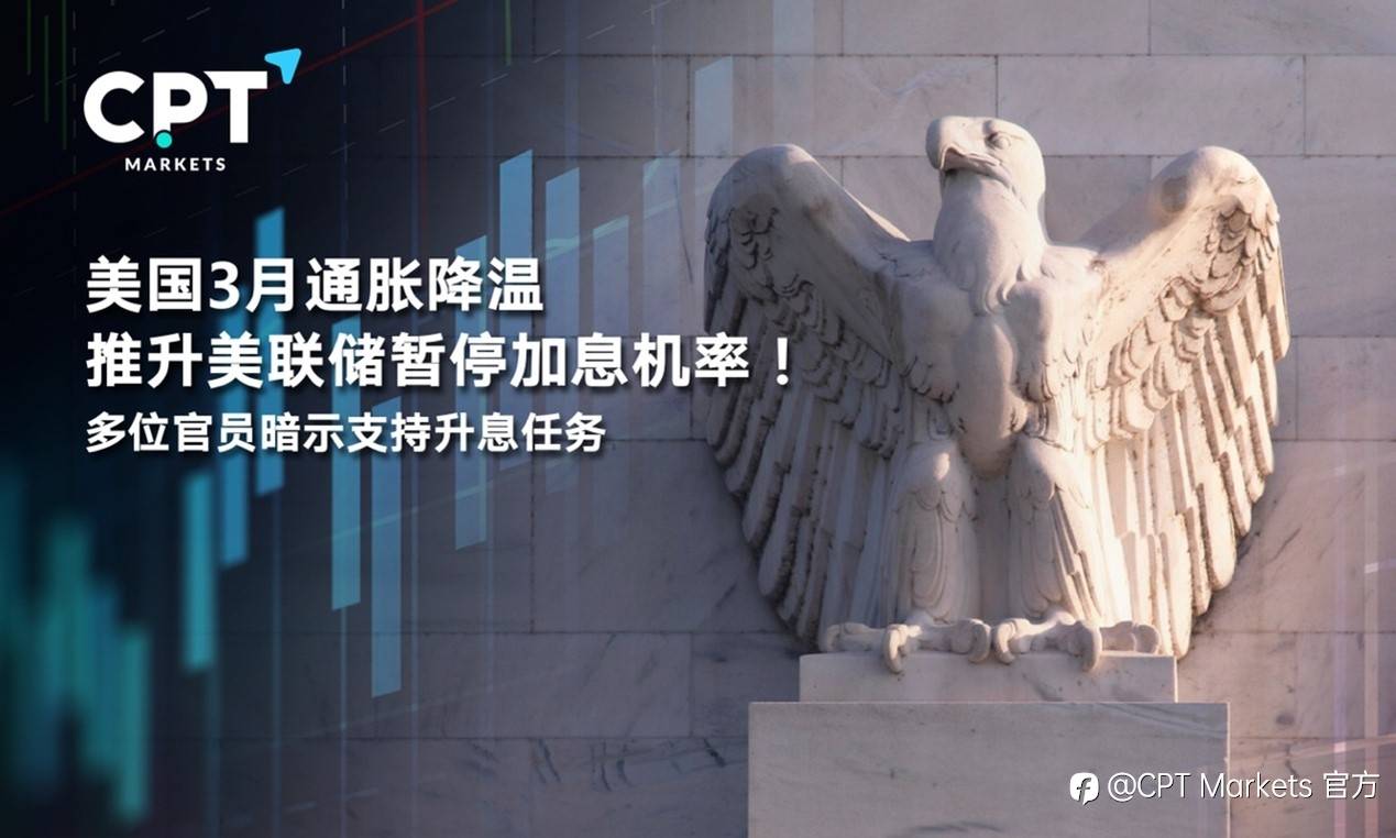 CPT Markets : 美国3月通胀降温推升美联储暂停加息机率！多位官员暗示支持升息任务