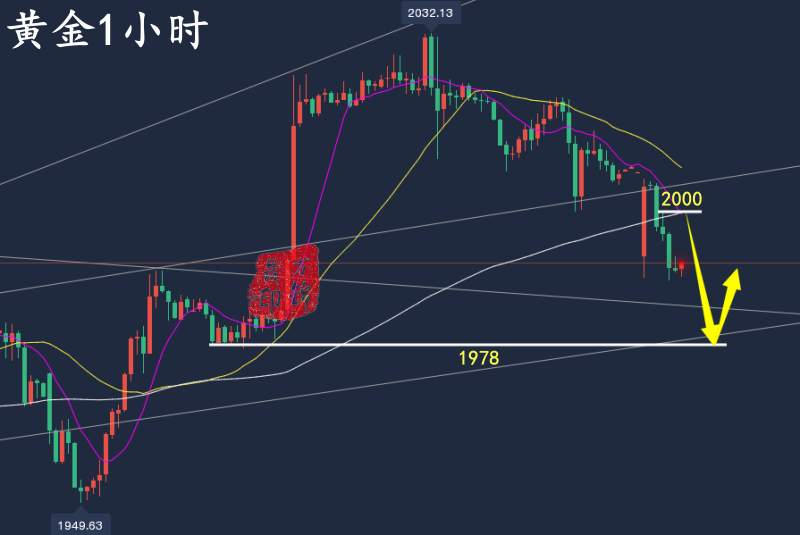 万锦晟4.10最新黄金走势分析，黄金低开低走反抽两千空！