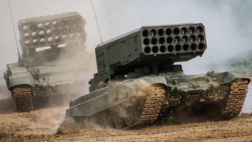 Hỏa thần nhiệt áp Nga tập kích vị trí phòng thủ Ukraine ở Bakhmut