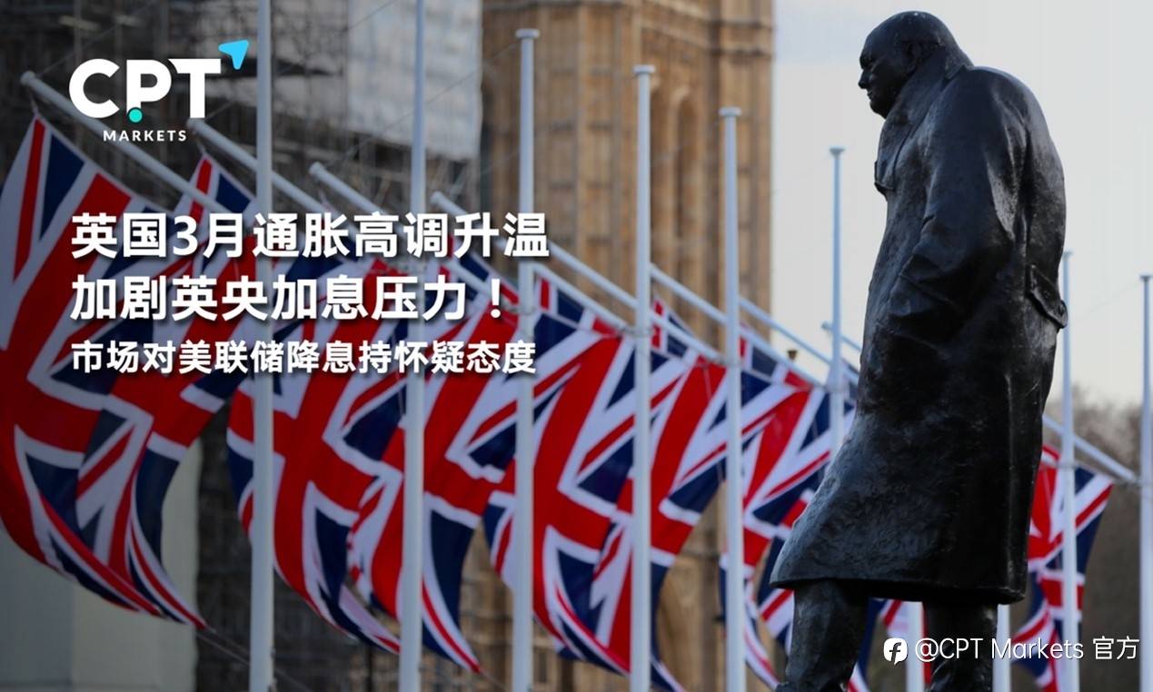 CPT Markets : 英国3月通胀高调升温加剧英央加息压力！市场对美联储降息持怀疑态度