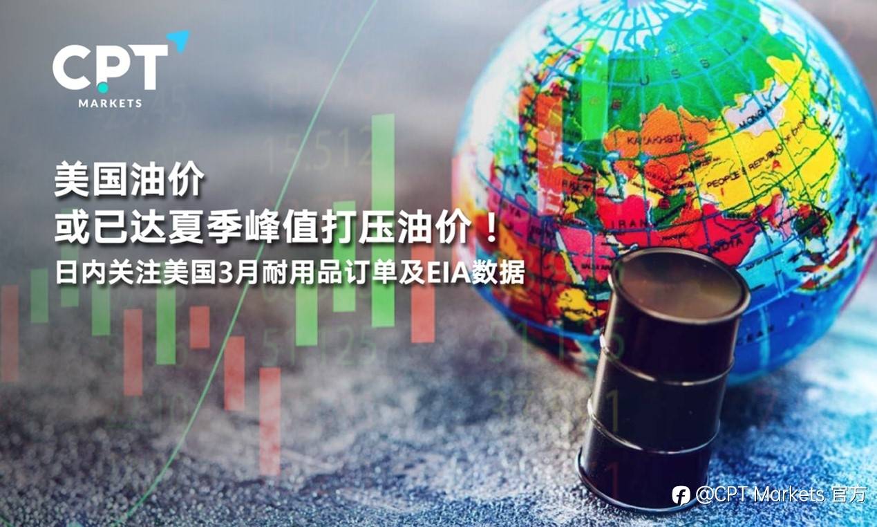 CPT Markets : 美国油价或已达夏季峰值打压油价！日内关注美国3月耐用品订单及EIA数据