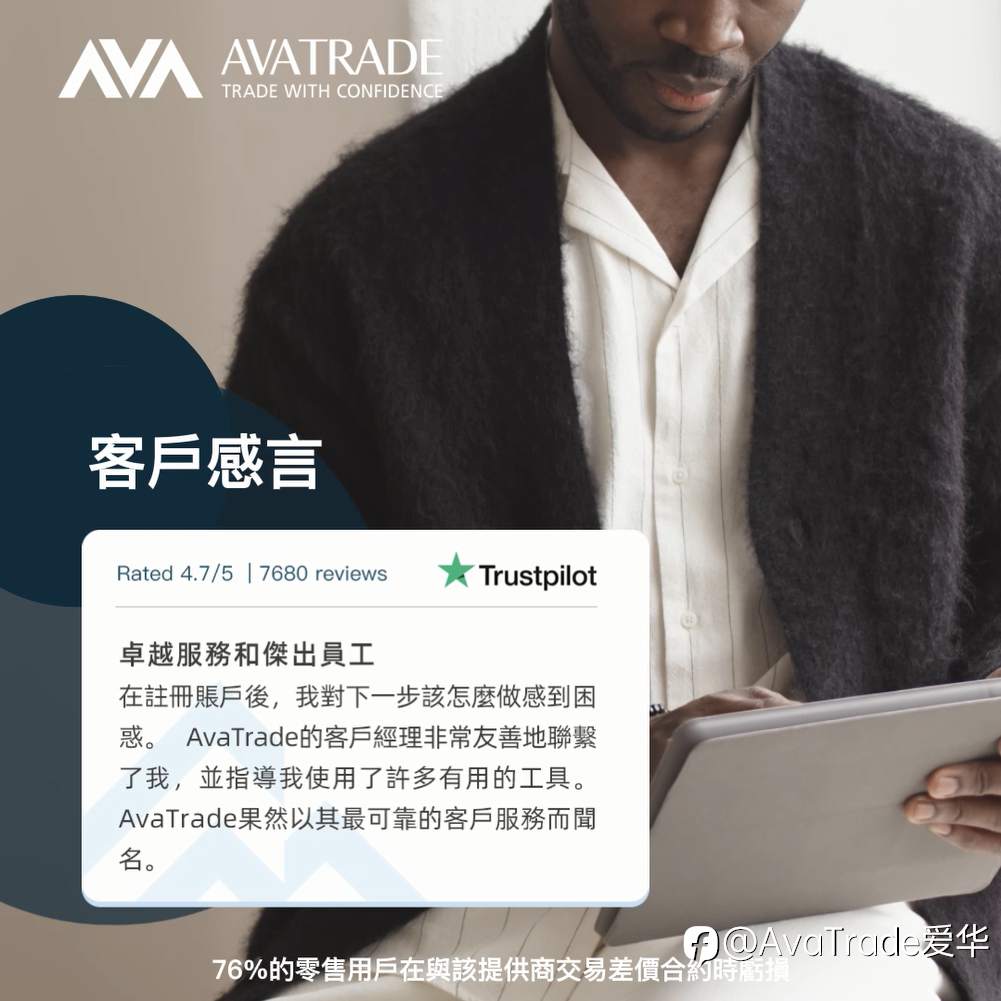 AvaTrade爱华怎么样？客户在Trustpilot留下的评价：卓越的服务