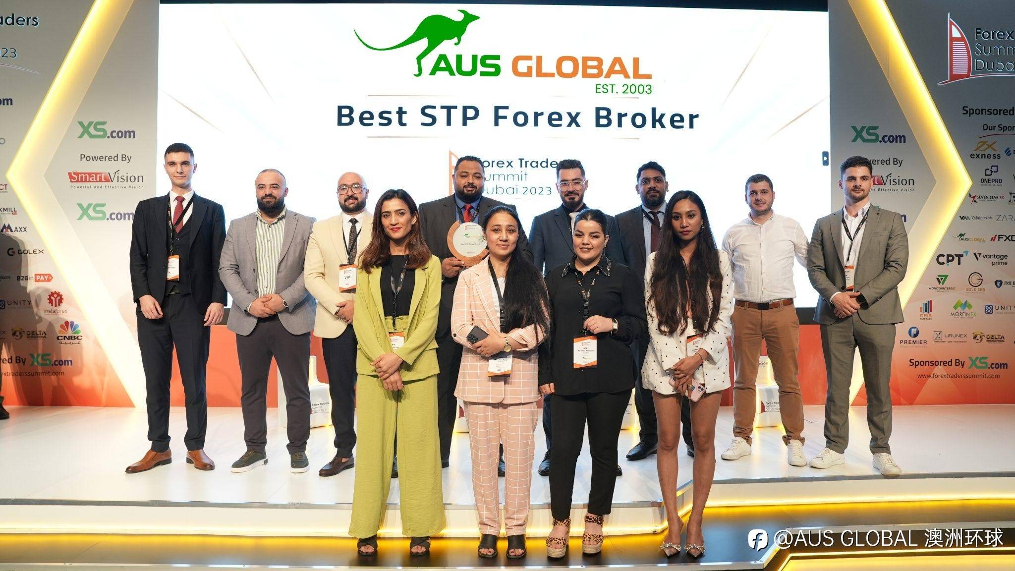 AUS Global: Celebrating Excellence – Best STP Forex Broker Award at the Forex Traders Summit Dubai 2023!