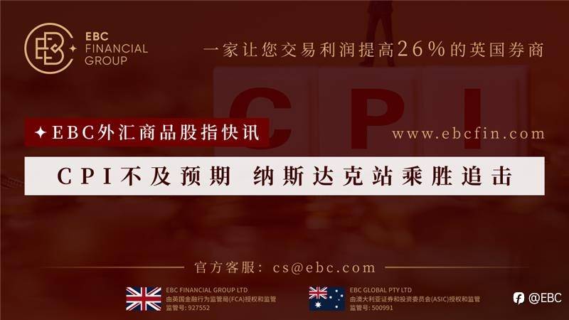 EBC外汇商品股指快讯|CPI不及预期 纳斯达克站乘胜追击