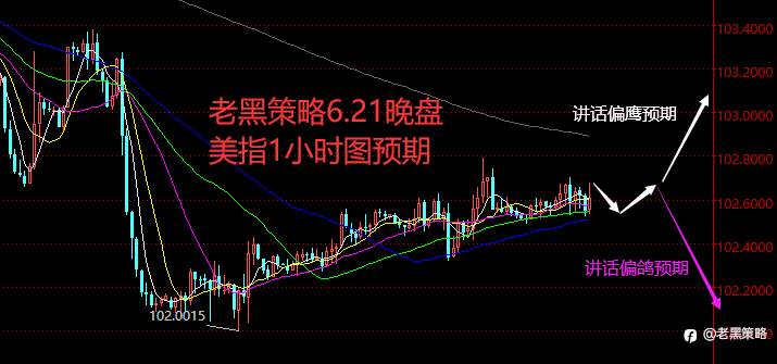 老黑策略：6.21晚盘外汇、黄金、原油分析策略