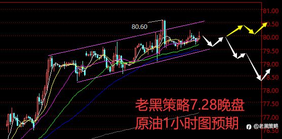 老黑策略:7.28晚盘外汇、黄金、原油分析策略