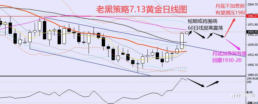 老黑策略：7.13外汇、黄金、原油分析策略