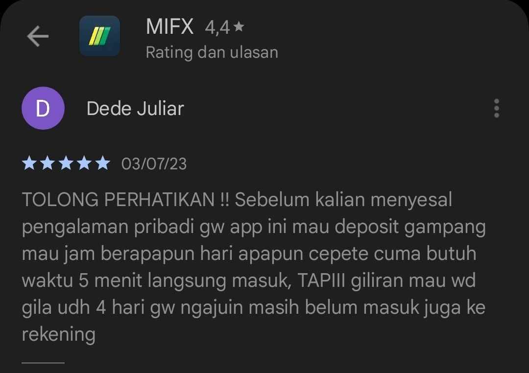 Broker MIFX: Proses Deposit Mudah, Tapi Penarikan Dana Sulit?