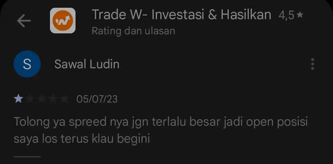 Trading di Broker Trade W Selalu Merugi