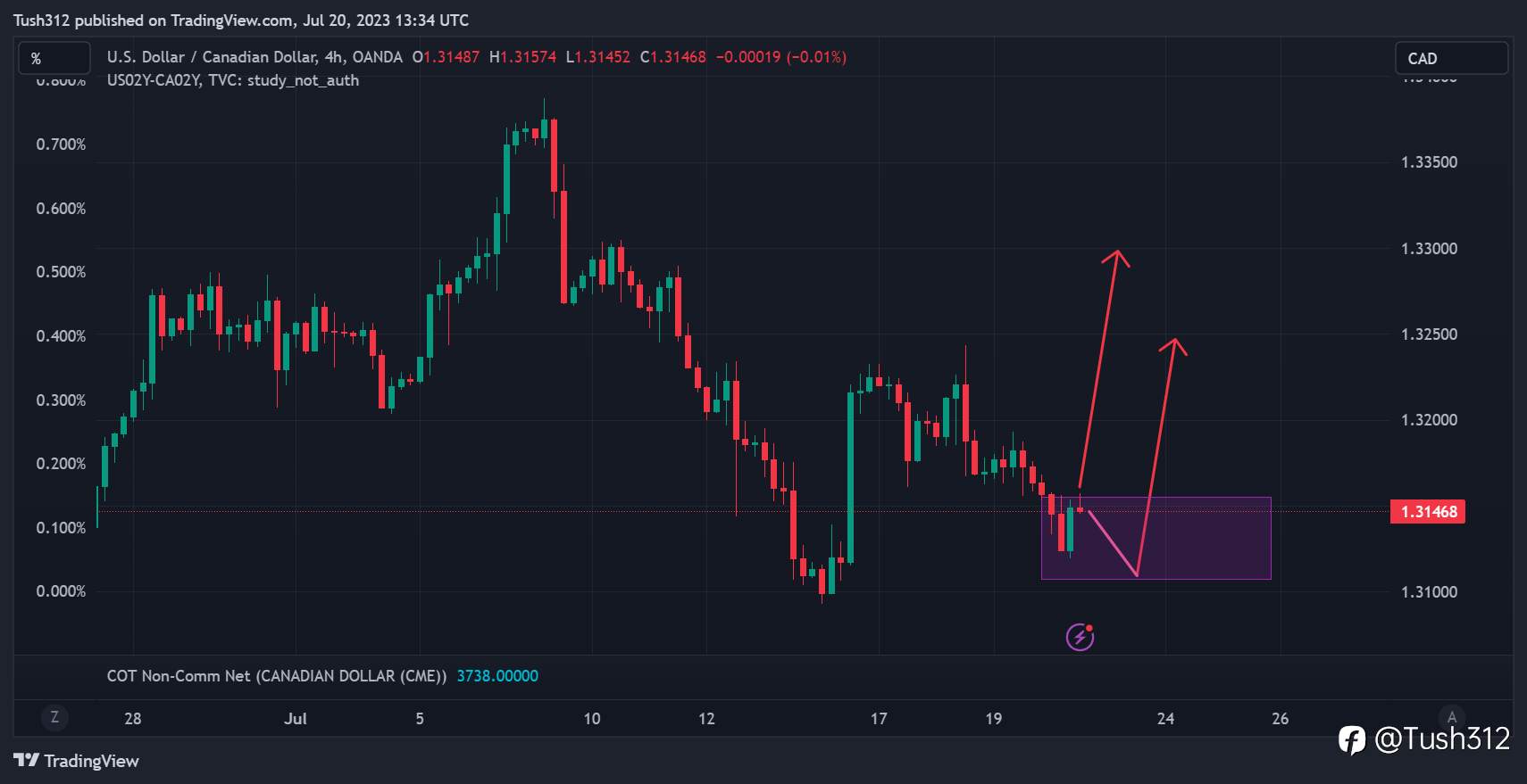Short term rally on the USDCAD pair could be on the horizon.