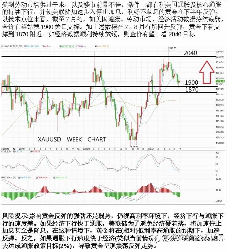 宏观大势 : 2023下半年金价展望(更新版)