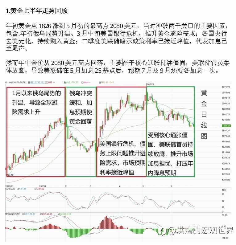 宏观大势 : 2023下半年金价展望(更新版)
