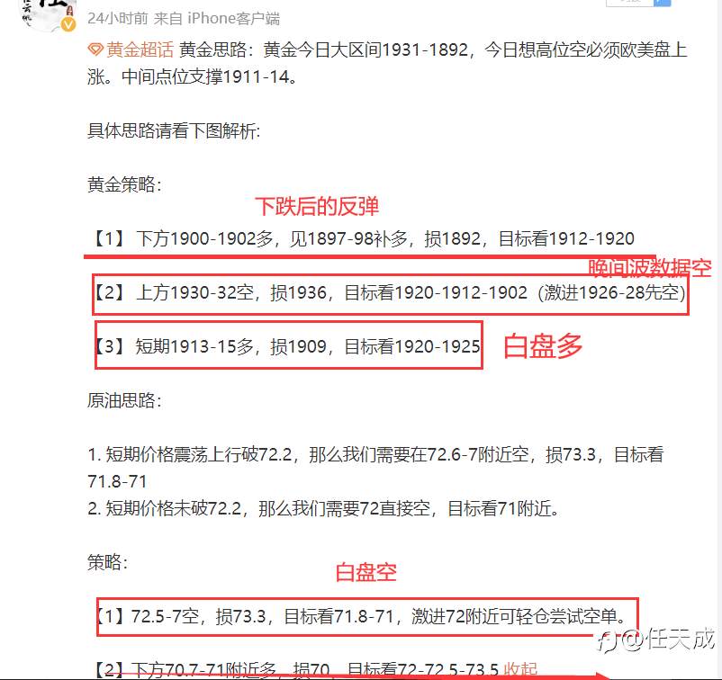 任天成：7.7黄金原油昨日完美验证非农静等下文