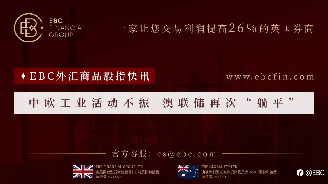 EBC外汇商品股指快讯|中欧工业活动不振 澳联储再次“躺平”