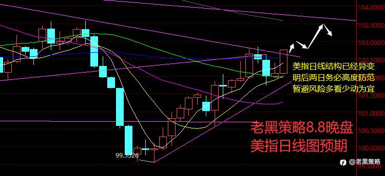 老黑策略：8.8晚盘外汇、黄金、原油分析策略