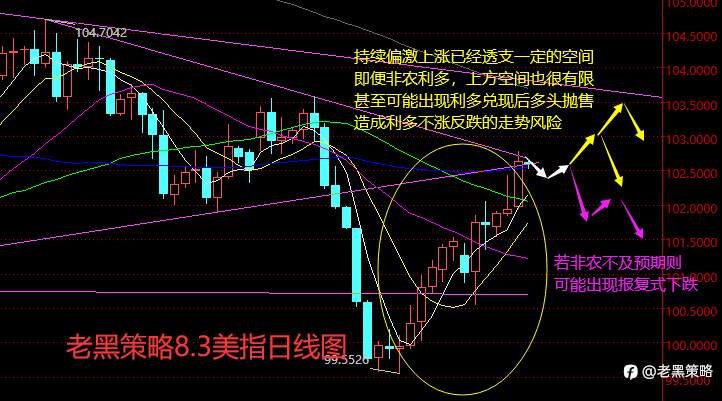 老黑策略：8.3外汇、黄金、原油分析策略