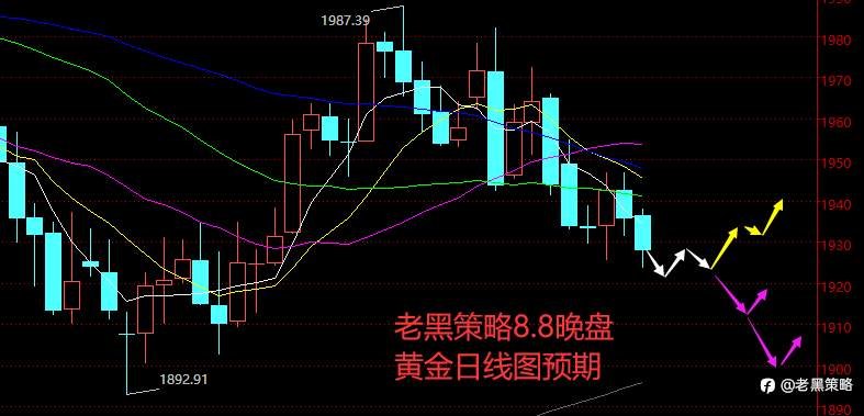 老黑策略：8.8晚盘外汇、黄金、原油分析策略