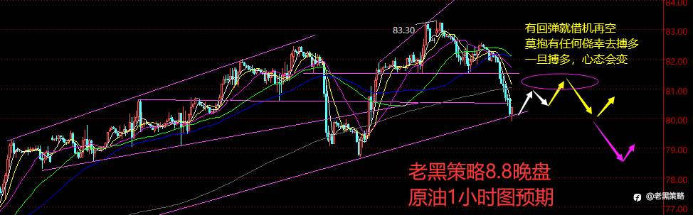 老黑策略：8.8晚盘外汇、黄金、原油分析策略