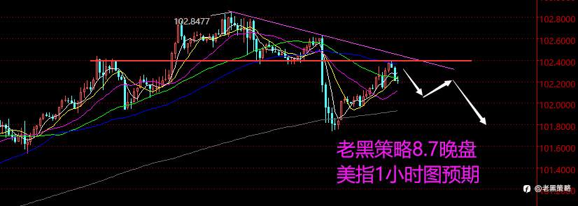 老黑策略：8.7晚盘外汇、黄金、原油分析策略