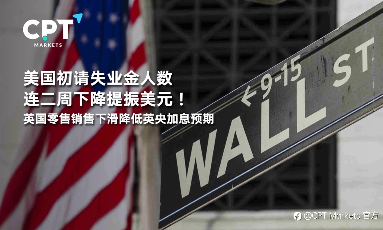 CPT Markets:美国初请失业金人数连二周下降提振美元!英国零售销售下滑降低英央加息预期