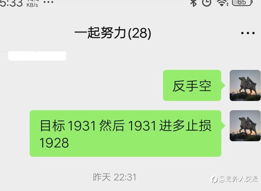 昨天晚上提前告诉大家1931进多上来了