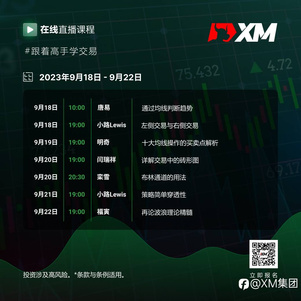 |XM| 中文在线直播课程，本周预告（9/18-9/22）