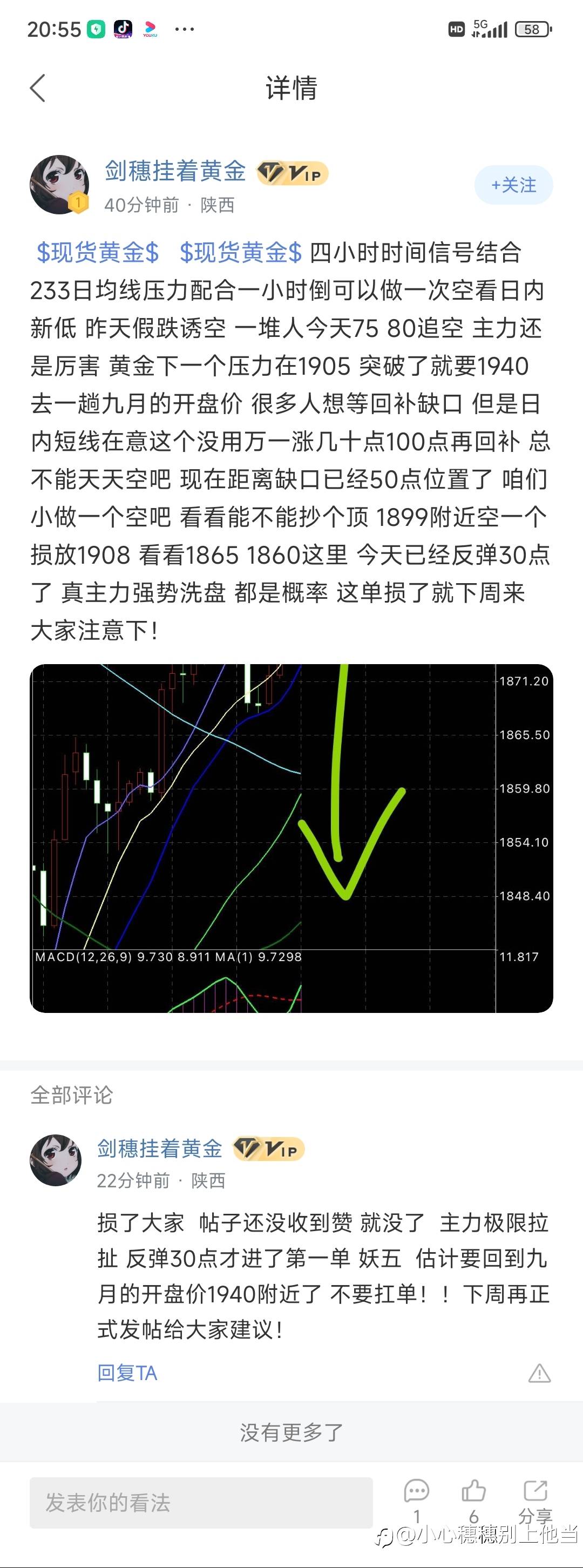 穗穗巨亏14万刀后金十又止损!