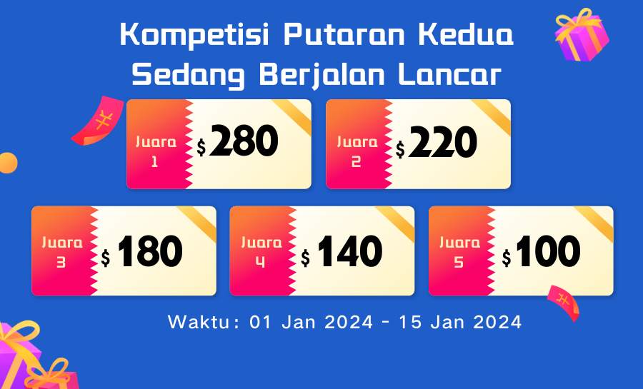 Kompetisi Jumlah Transaksi Kedua sudah dimulai, Menangkan Uang Tunai Sekarang!