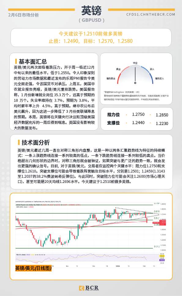 BCR每日早评及分析-2024年2月6日