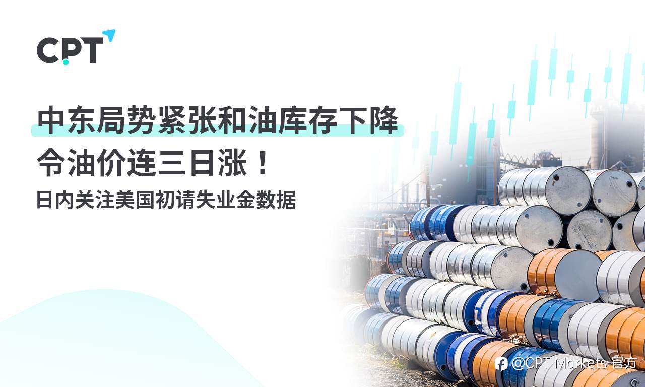 CPT Markets：中东局势紧张和油库存下降令油价连三日涨！ 日内关注美国初请失业金数据