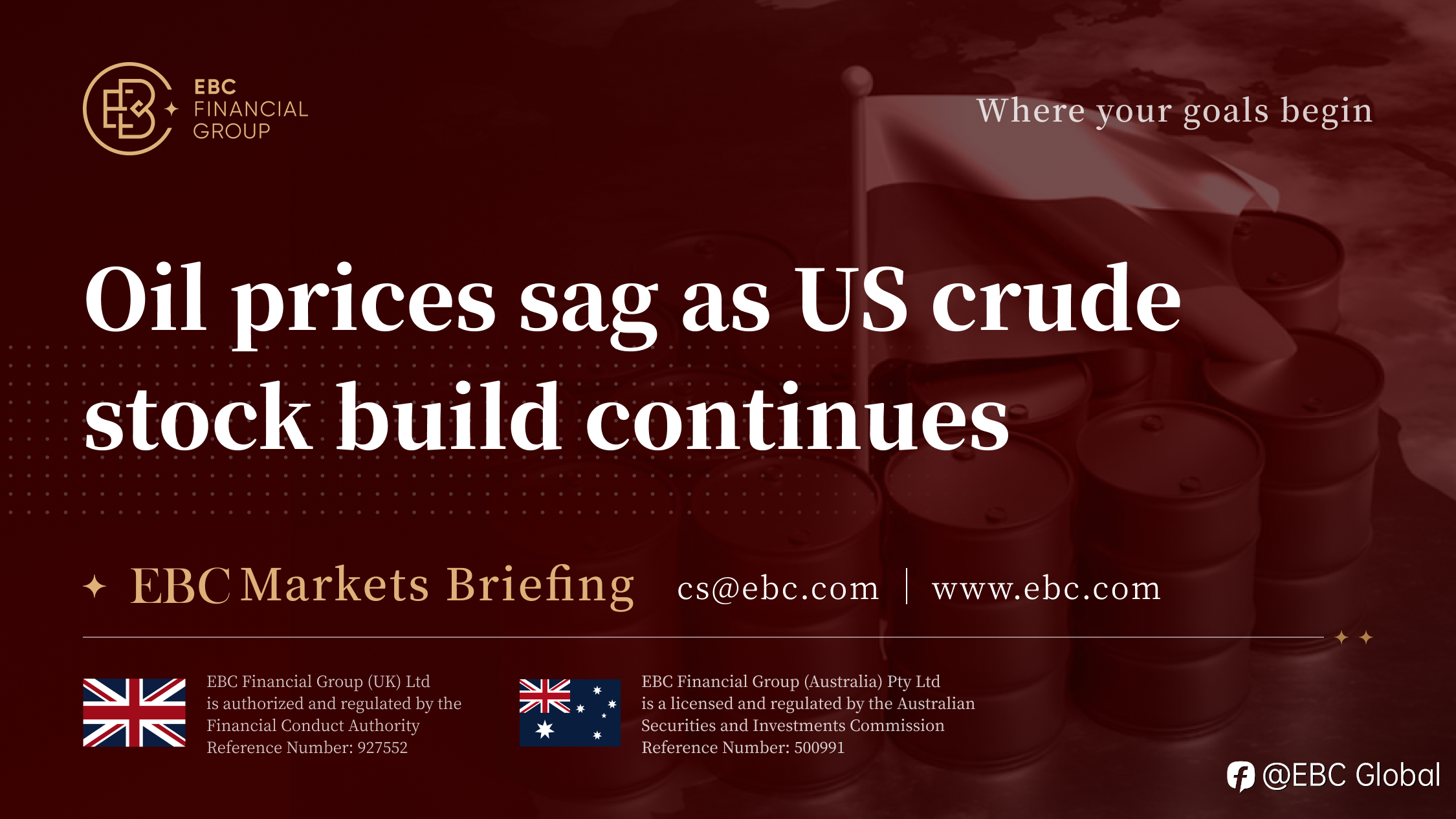 EBC Markets Briefing | Oil prices sag as US crude stock build continues
