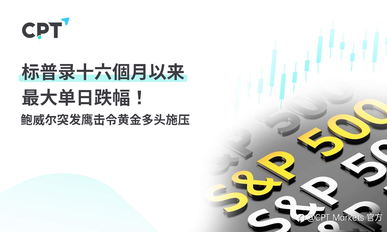 CPT Markets：标普录十六个月以来最大单日跌幅！鲍威尔突发鹰击令黄金多头施压