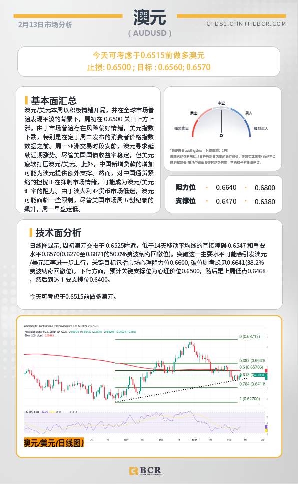 BCR每日早评及分析-2024年2月13日