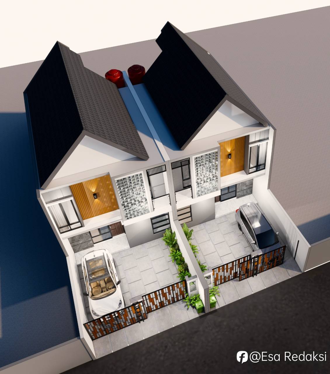 Rumah Mewah 2 Lantai Harga murah persis pintu Tol Jatibening Caman Bekasi