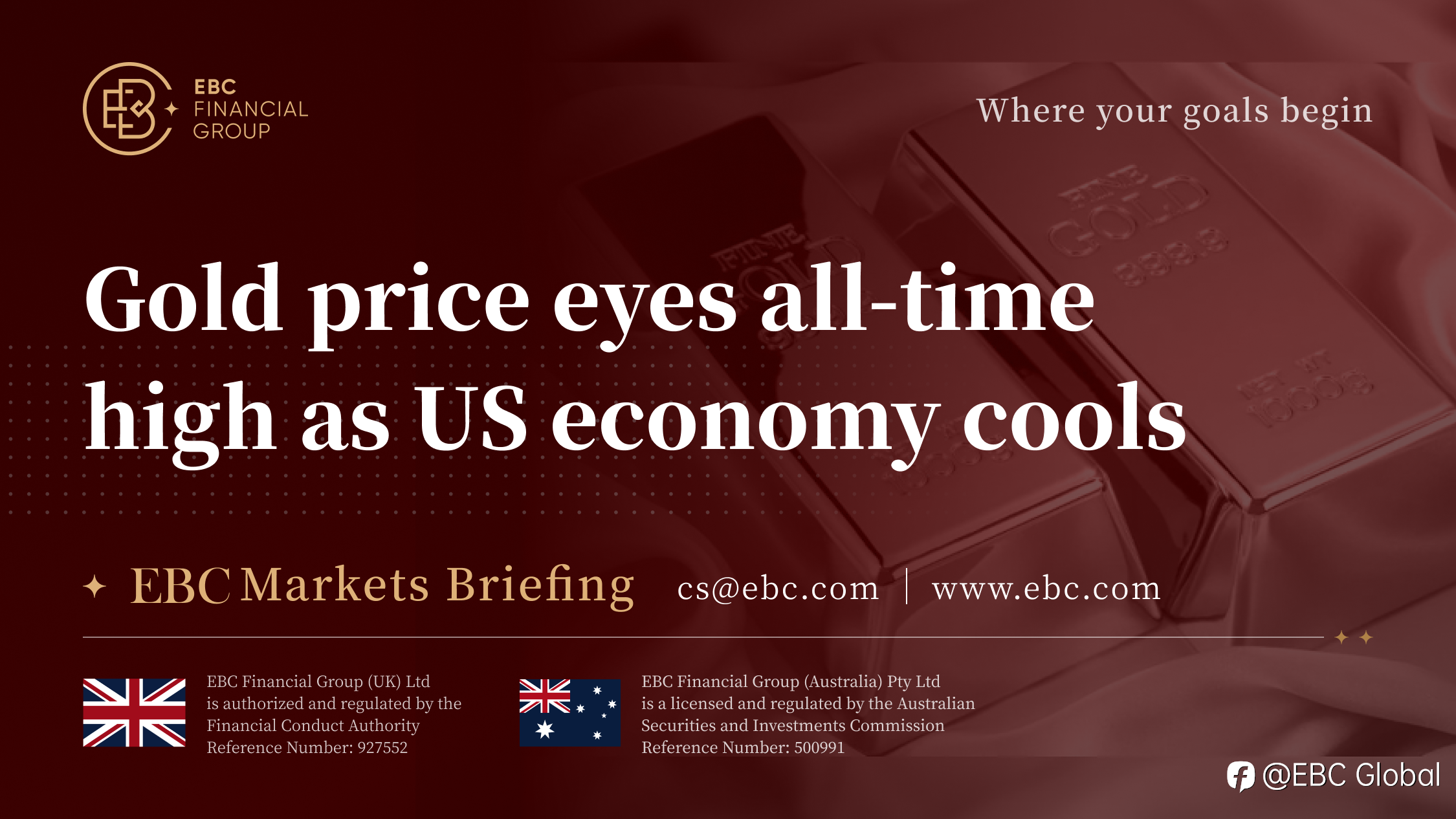 EBC Markets Briefing | Gold price eyes all-time high as US economy cools