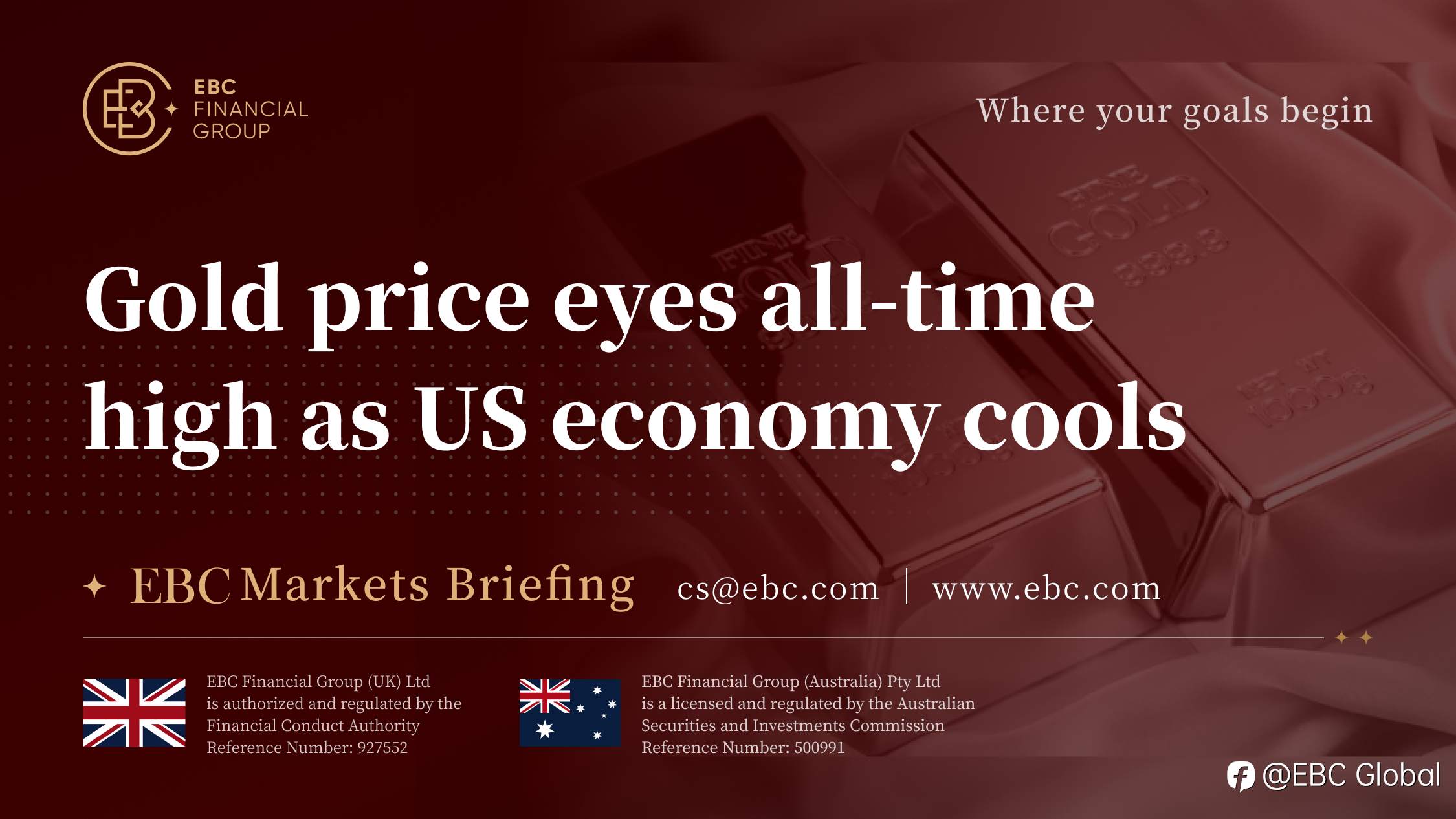 EBC Markets Briefing | Gold price eyes all-time high as US economy cools