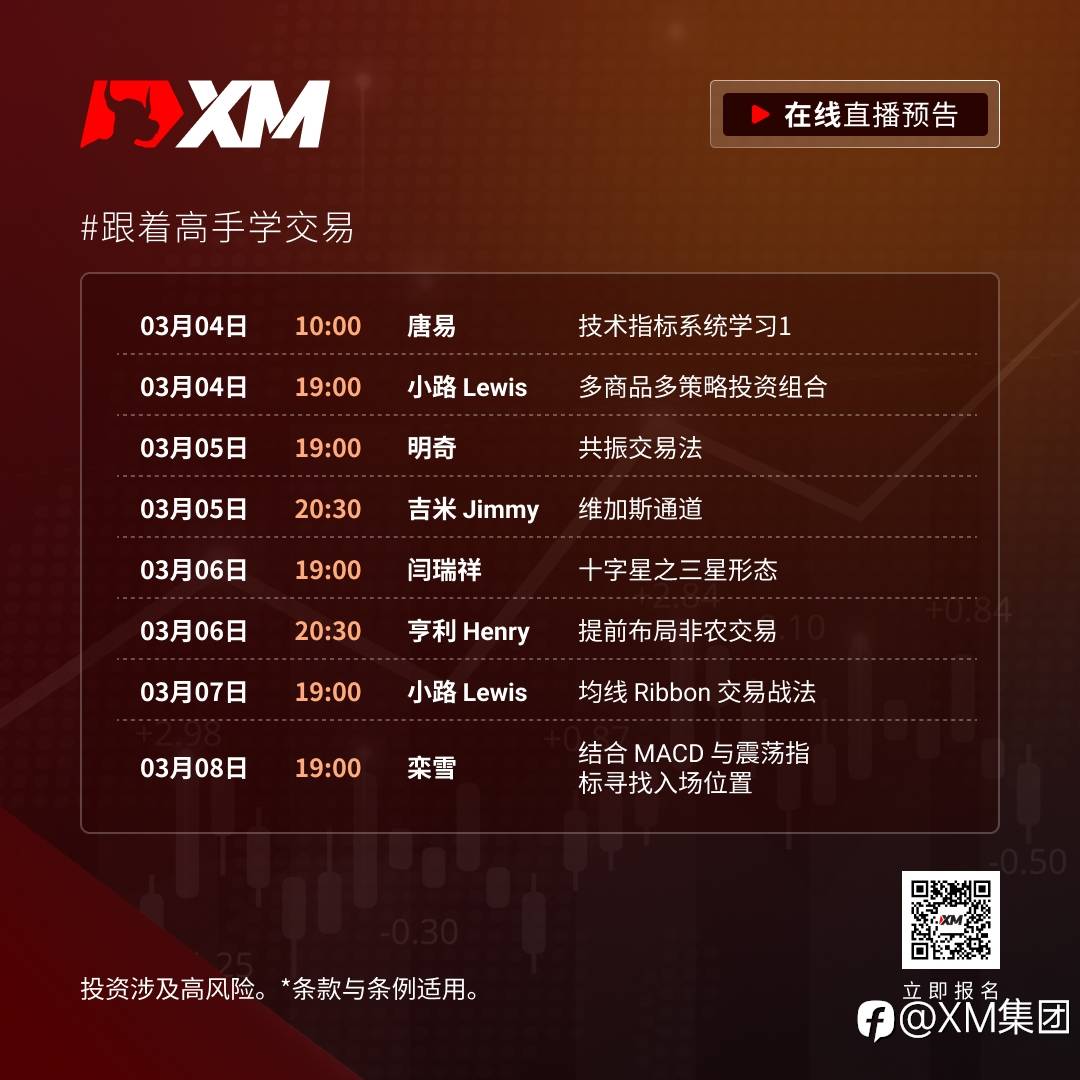 |XM| 中文在线直播课程，本周预告（3/4-3/8）
