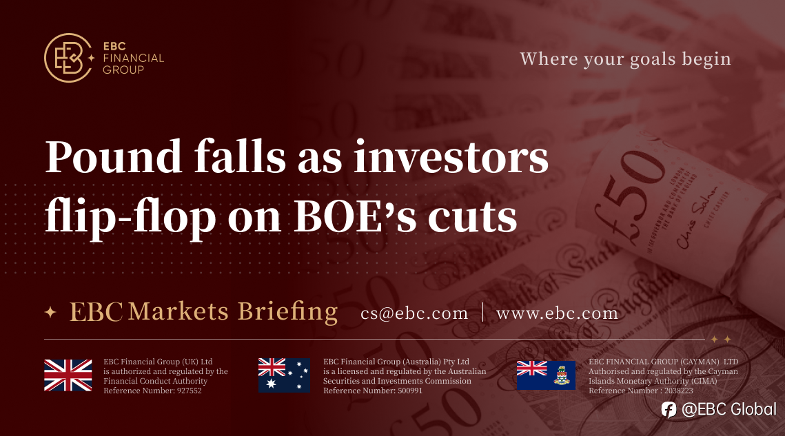 EBC Markets Briefing | Pound falls as investors flip-flop on BOE’s cuts