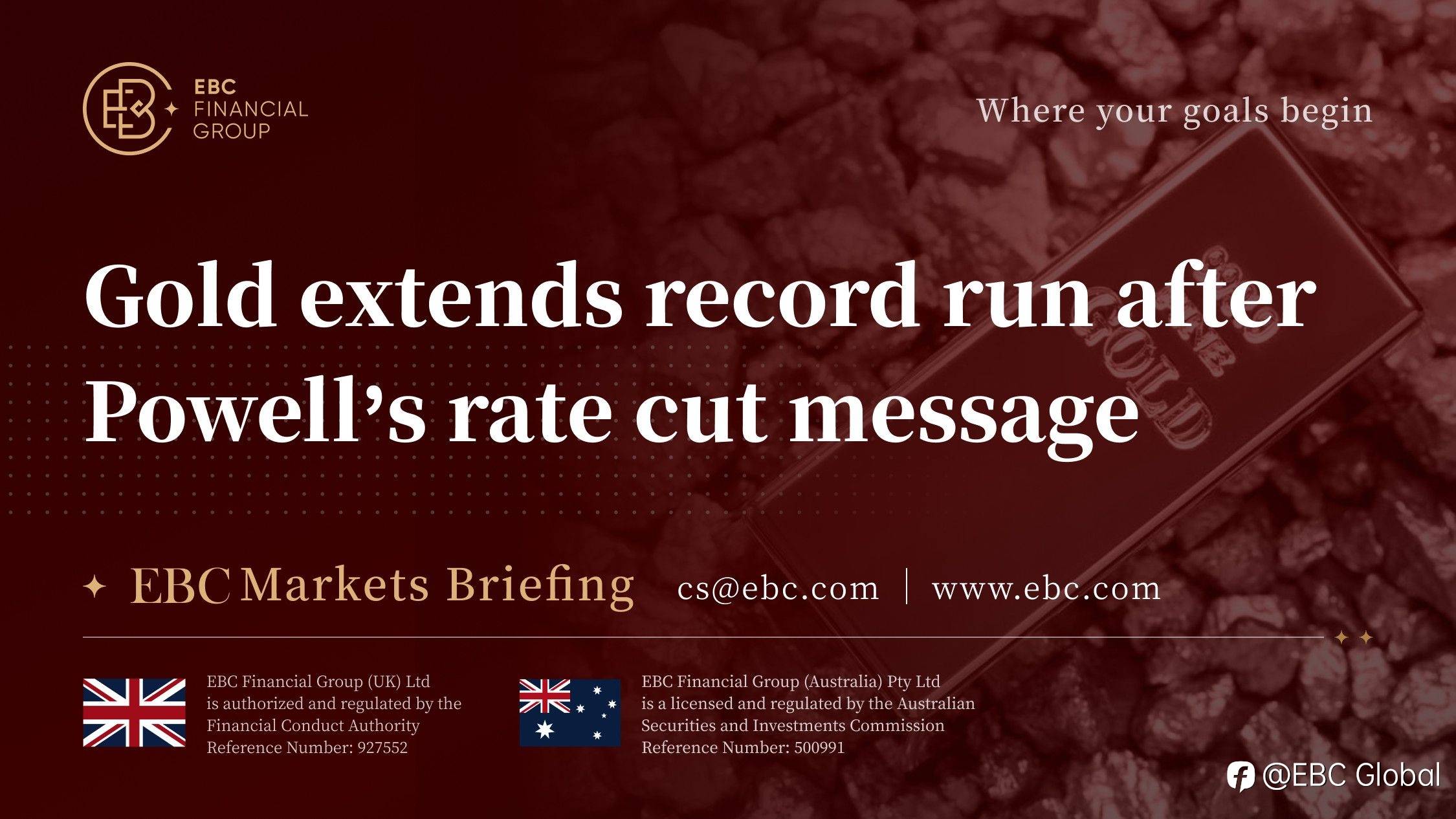 EBC Markets Briefing | Gold extends record run after Powell’s rate cut message