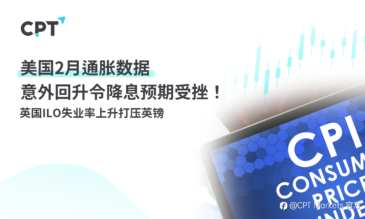 CPT Markets：美国2月通胀数据意外回升令降息预期受挫！ 英国ILO失业率上升打压英镑