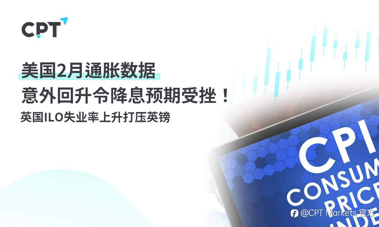 CPT Markets：美国2月通胀数据意外回升令降息预期受挫！ 英国ILO失业率上升打压英镑