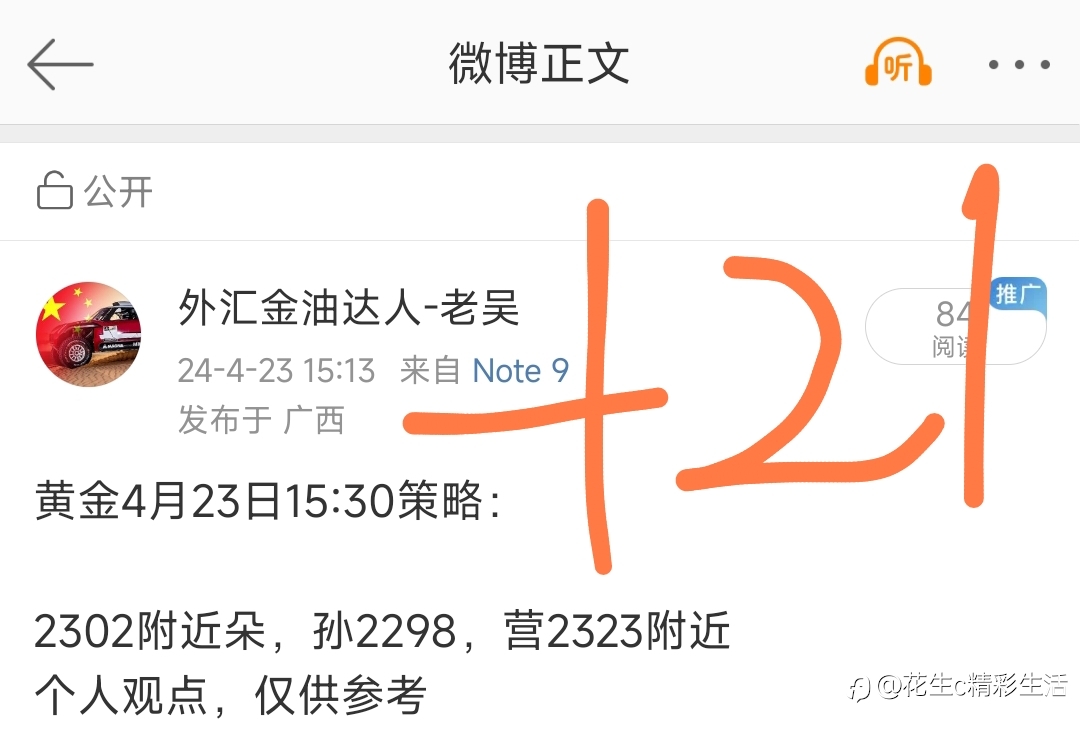 昨日4月23日黄金总结